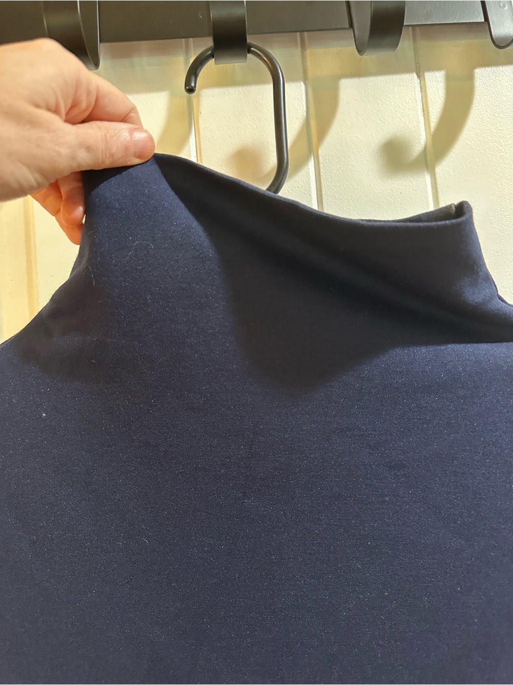 Kal Rieman Women’s XL Navy Funnel Neck Poncho Tunic Top Oversized Minimalist - Picture 4 of 6